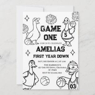 Basketbal Gans 1e Verjaardag Amerikaanse Sporten Kaart