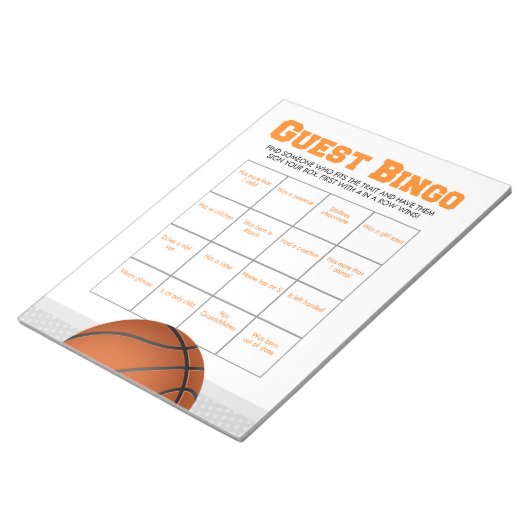 Basketbal Gast Bingo Baby Shower Spelpakket Notitieblok (Schuin)