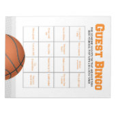 Basketbal Gast Bingo Baby Shower Spelpakket Notitieblok (Voorkant)