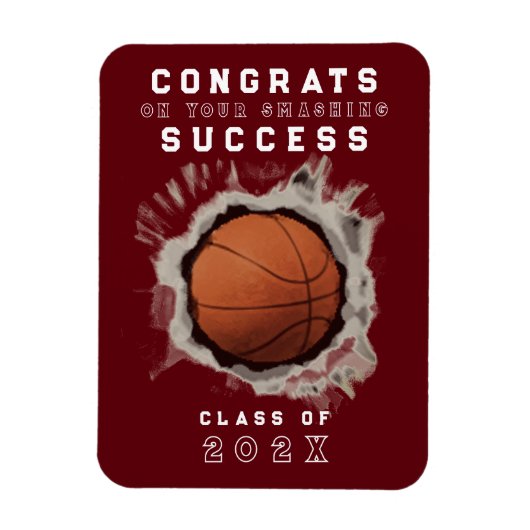 Basketbal Gefeliciteerd 2023 Magneet (Verticaal)