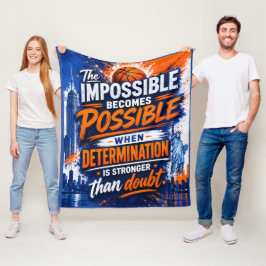 BASKETBAL-GEÏNSPIREERDE MOTIVATIE FLEECE DEKEN