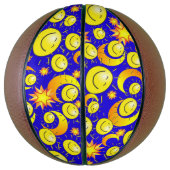 Basketbal Gele Sterren Zon Maan Blauw (Verticaal)