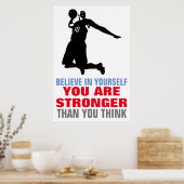 Basketbal Geloof in jezelf Motivatie kunst Poster (Keuken)