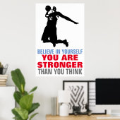 Basketbal Geloof in jezelf Motivatie kunst Poster (Thuiskantoor)