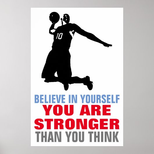 Basketbal Geloof in jezelf Motivatie kunst Poster (Voorkant)