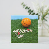 Basketbal Gelukkige Vaderdag kaart (Staand voorkant)