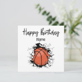 Basketbal Gelukkige Verjaardag aan Speler Kaart (Staand voorkant)