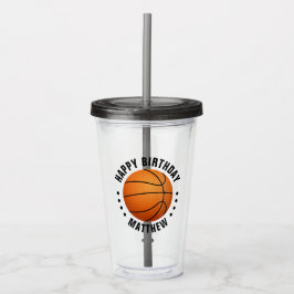 Basketbal Gelukkige Verjaardag Naam Acryl Drinkbeker