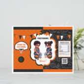 Basketbal Gender Reveal Chip Bag Sinaasappel & Zwa (Staand voorkant)