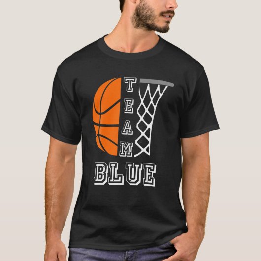 Basketbal Gender Reveal Team Blue Boy T-shirt (Voorkant)