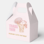 Basketbal Gepersonaliseerd Meisje Verjaardag Bedankdoosjes (Voorkant)