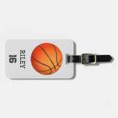 Basketbal Gepersonaliseerde Custom Team Bag Label Bagagelabel (Voorkant horizontaal)