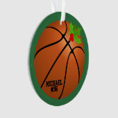 Basketbal gepersonaliseerde foto Kerstmis Ornament (voorkant)