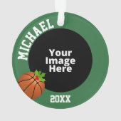 Basketbal gepersonaliseerde foto Kerstmis Ornament (achterkant)