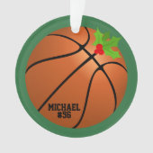 Basketbal gepersonaliseerde foto Kerstmis Ornament (voorkant)