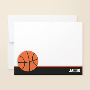 Basketbal gepersonaliseerde kaart notitiekaartje