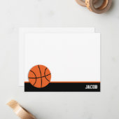 Basketbal gepersonaliseerde kaart notitiekaartje (Voorkant / Achterkant in situ)