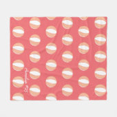 Basketbal Gepersonaliseerde Naam Koraal Wit Custom Fleece Deken (Voorkant (Horizontaal))