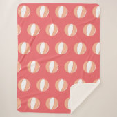 Basketbal Gepersonaliseerde Naam Koraal Wit Custom Sherpa Deken (Voorkant)