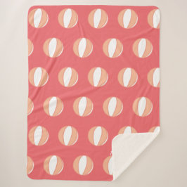 Basketbal Gepersonaliseerde Naam Koraal Wit Custom Sherpa Deken