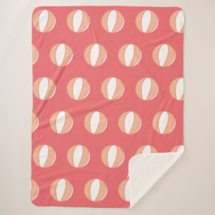 Basketbal Gepersonaliseerde Naam Koraal Wit Custom Sherpa Deken