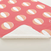 Basketbal Gepersonaliseerde Naam Koraal Wit Custom Sherpa Deken (3/4)