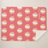 Basketbal Gepersonaliseerde Naam Koraal Wit Custom Sherpa Deken (Voorkant (horizontaal))