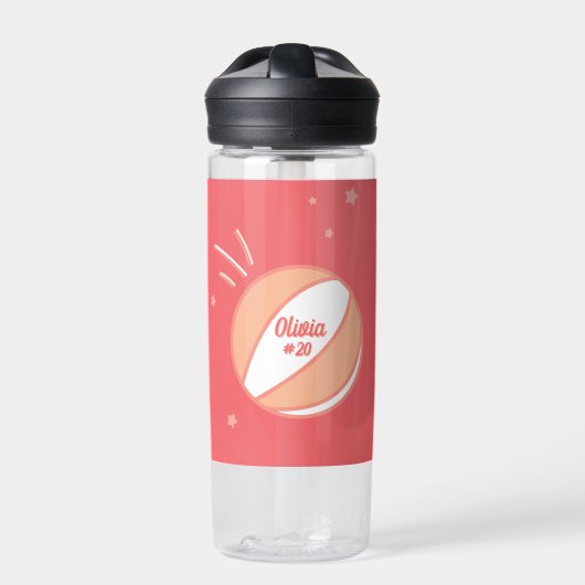 Basketbal Gepersonaliseerde Naam Nummer Gepersonal Waterfles (Voorkant)