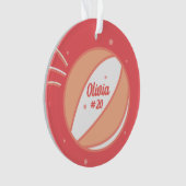 Basketbal Gepersonaliseerde Naam Nummer Ornament (voorkant)