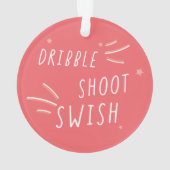 Basketbal Gepersonaliseerde Naam Nummer Ornament (achterkant)