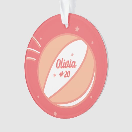 Basketbal Gepersonaliseerde Naam Nummer Ornament (voorkant)