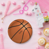 Basketbal Gepersonaliseerde Naam Verjaardag Papieren Bordje (Feest)