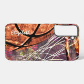 basketbal gepersonaliseerde sportgeschenken voor m samsung galaxy hoesje (Achterkant horizontaal)