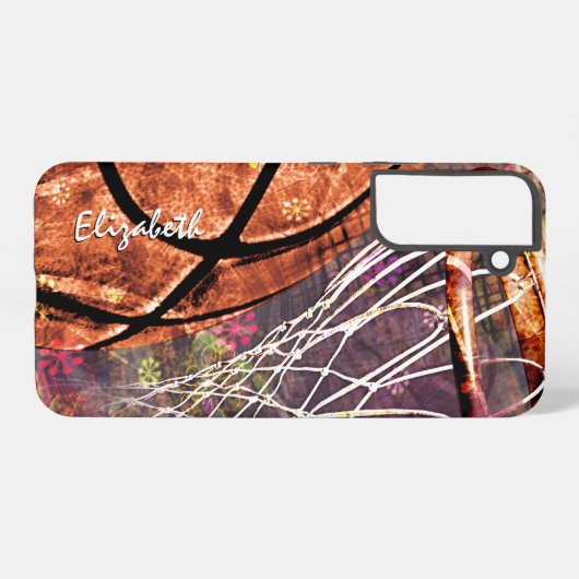 basketbal gepersonaliseerde sportgeschenken voor m samsung galaxy hoesje (Achterkant horizontaal)