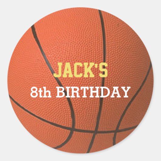 Basketbal Gepersonaliseerde Stickers (Voorkant)