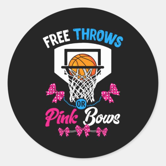 Basketbal Geslacht Onthullen Py Free Throws of K B Ronde Sticker (Voorkant)