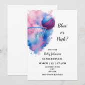 Basketbal geslacht onthullen uitnodiging (Voorkant / Achterkant)