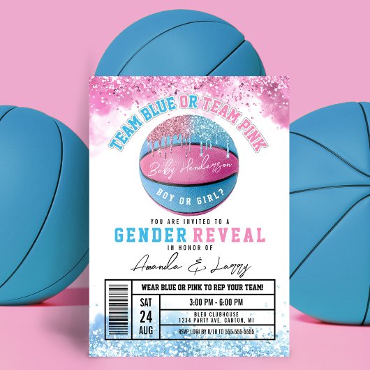 Basketbal Geslacht Reveal Uitnodiging