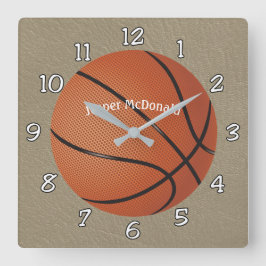 Basketbal Gestructureerde Achtergrond foto persona Vierkante Klok