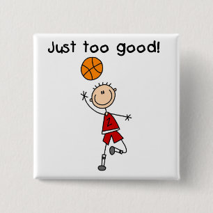 Basketbal gewoon te goed T-shirts en cadeaus Vierkante Button 5,1 Cm