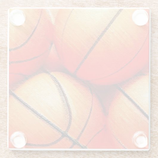 Basketbal Glazen Onderzetter (Achterkant)