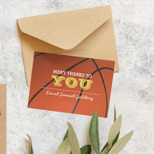 Basketbal Gold Bar Mitzvah Dank je wel Bedankkaart