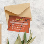 Basketbal Gold Bar Mitzvah RSVP-kaart RSVP Kaartje<br><div class="desc">Deze sportieve RSVP-kaarten zijn perfect voor elke Bar Mitzvah-viering. Elke regel tekst is volledig aanpasbaar om precies te zeggen wat je wilt! Overeenkomende producten beschikbaar in het Bar Mitzvah Celebration Collectie.</div>