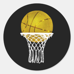 Basketbal Gold Bball Trophy Sport Lover Gift Manne Ronde Sticker