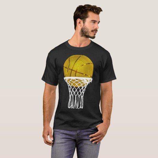 Basketbal Gold Bball Trophy Sport Lover Gift Manne T-shirt (Voorkant volledig)