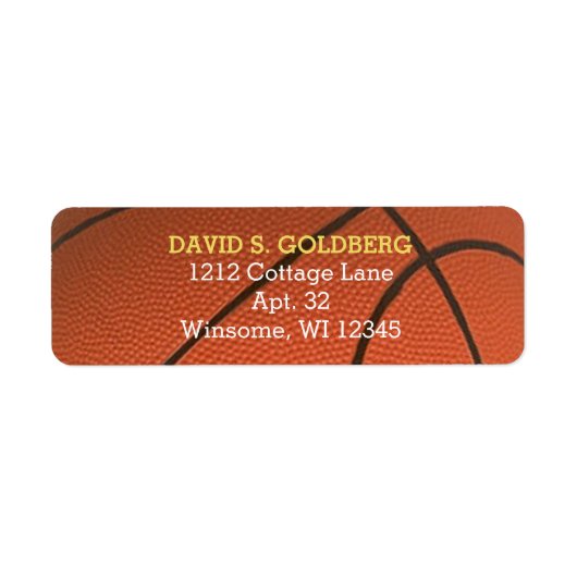 Basketbal Golden gepersonaliseerd label (Voorkant)
