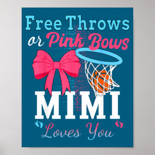 Basketbal gooit roze strikken mimi houdt van jou K Poster