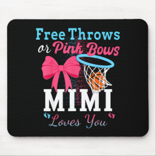Basketbal gooit roze strikken mimi houdt van jou muismat