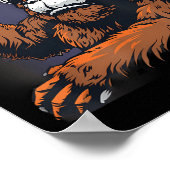 Basketbal Gorilla Tekening Kunstwerk Bigfoot Baske Poster (Hoek)