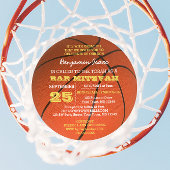 Basketbal Goud Ronde Bar Mitzvah Uitnodiging